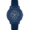 Lacoste Chronograph kvarcinis laikrodis vyrams su tamsiai mėlyna silikonine apyranke - 2011248