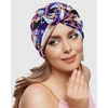 Lahviuu kepurė, 1 vnt., afrikietiškas moteriškas turbanas, afrikietiški turbanai moterims, gėlių turbanas, afrikietiško rašto galvos apdangalas, galvos apdangalai, iš anksto surišta beanie kepurė, galvos apdangalas, miego kepurė, violetinė