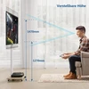 Laikiklis Fitueyes tv grindų stovas su medine lentyna, tv stovas su ratukais, reguliuojamo aukščio pasukamas stovas 32–70 colių plokščiaekraniams televizoriams iki 40 kg, maks. vesa 400 x 600