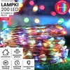 Lampkiled lemputės ant vielos 200 Led 20m 8 funkcijos + nuotolinio valdymo pultas