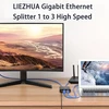 Šakotuvas Lan skirstytuvas 1 į 3, 1000 mbps didelės spartos tinklo jungiklis, lan kabelio skirstytuvas su usb c maitinimo laidu kompiuteriams, šakotuvams, jungikliams, maršrutizatoriams ir kt.