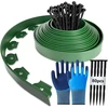 Lankstus plastikinis vejos apvadas, 20 m (i) x 5 cm (a), vejos apvadas, gėlyno apvadas, su 80 įžeminimo inkarų + 1 pora pirštinių (žalias)