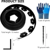 Lankstus plastikinis vejos apvadas, ilgis 15 m, aukštis 5 cm, su 70 įžeminimo inkarų + 1 pora pirštinių, juodas