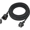Lauko ilgintuvas 2 m, skirtas naudoti lauke, guminis maitinimo ilgintuvas su schuko kištuku, ip44 ilgintuvas, h07rn-f 3g 1.5 mm² kabelis, su apsauginiu dangteliu, 3500 w, 16 a 250 v, juodas