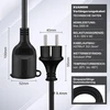 Lauko ilgintuvas 2 m, skirtas naudoti lauke, guminis maitinimo ilgintuvas su schuko kištuku, ip44 ilgintuvas, h07rn-f 3g 1.5 mm² kabelis, su apsauginiu dangteliu, 3500 w, 16 a 250 v, juodas