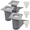 Lauko LED šviestuvai grindiniui, 3 vnt., kvadratiniai