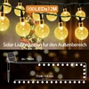 Lauko saulės energija įkraunamos girliandos, 12 m, 100 Led lauko girliandų, lauko saulės energija įkraunamos girliandos, Ip65 atsparios vandeniui, 8 režimai, lauko girliandos, balkonų dekoravimui, Kalėdoms, vakarėliams, sodo dekoravimui, medžiams