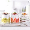 Lawei 30 jogurto stiklainių su dangteliais rinkinys, stiklinės tulpės formos desertiniai stiklainiai, stiklainiai uogienėms, pyragams, maisto želė, desertams - 200 ml
