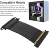 Lazmin112 Pcie 4.0 X16 stovas kabelis, Gpu prailginimo kabelis su lanksčiu dvipusiu dideliu greičiu, 180 laipsnių ekranuotas, skirtas Rtx 4090 Rx 7900 Xt Rx 7000 (juodas), Lazmin112wo0ecnudt2-16