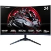 Lc-power 24 colių lenktas žaidimų monitorius 165 hz, fhd 1920 x 1080 va panelė, 1 ms, amd freesync, g sync compatible, hdmi2.0, display port, vesa, juodas, lc-m24-fhd-165-c-v2