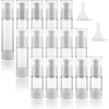 Ldxdru 15 vnt. beoris pompinis dozatorius 15 ml, 30 ml, 50 ml vakuuminis losjono dozatoriaus buteliukas plastikinis kremo dozatorius su piltuvėliu, ventiliuojama vakuuminė kosmetikos talpykla kelionėms ir namams