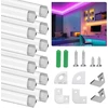 Led aliuminio profilis 1 m, 12 vnt. pakuotė U formos led juostoms / juostelei iki įsk. skaidrus dangtelis, galiniai dangteliai ir montavimo medžiagos