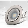 Led įleidžiamas prožektorius, pasukamas, rinkinį sudaro: 10 x 5 W Gu10 Ip23 led įleidžiamas lubinis prožektorius, įleidžiami prožektoriai 230 V šiltai balta metalo matinio nikelio spalvos, 10 vnt.