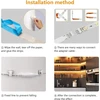 Led juosta 3m, šilta balta, su Rf pulteliu, virtuvei, spintelėms