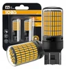 Led lemputės w21/5w t20 7443 canbus oranžinės stiprios 150smd posūkio signalas