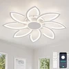 Led lubinis šviestuvas svetainei modernus, 80 cm gėlės formos, svetainės šviestuvas lubinis modernus led reguliuojamas, elegantiškos baltos lempos lubinės didelės su nuotoliniu valdymu