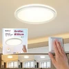 Led lubinis šviestuvas, trijų pakopų, skersmuo 30 cm, 3000 k/4000 k/6500 k, 18 w, 1800 lm, ip44 lubinis šviestuvas su apšvietimo efektu, led panelė svetainei, miegamajam, virtuvei, vonios kambariui, itin plonas