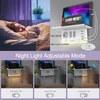 Led naktinė lemputė su stovu ir lizdu, naktinė lemputė su 4 usb-a ir 3 krypčių lizdo adapteriu, reguliuojamas automatinis šviesos jutiklis