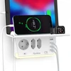 Led naktinė lemputė su stovu ir lizdu, naktinė lemputė su 4 usb-a ir 3 krypčių lizdo adapteriu, reguliuojamas automatinis šviesos jutiklis