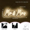 Led Neoninis ženklas „mr & Mrs“ – romantiška sienos dekoracija