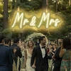Led Neoninis ženklas „mr & Mrs“ – romantiška sienos dekoracija