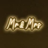 Led Neoninis ženklas „mr & Mrs“ – romantiška sienos dekoracija