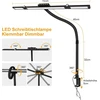 Led reguliuojamo ryškumo prisegamas juodas stalinė lempa su jutikliniu valdikliu, monitoriaus lempa, 70 cm ilgio, 24 w, skirta namų biurui, lanksti stalinė lempa biuro darbuotojams, skaitytojams ir architektams