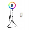 Led rgb žiedinė lempa ring 80w + stovas + nuotolinio valdymo pultas