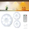 Led virtuvės spintelės apšvietimas su nuotoliniu valdymu, spintelės šviestuvas su judesio davikliu, 3 spalvų temperatūros, įkraunamas per usb, pritemdomas belaidis vitrinos apšvietimas virtuvei