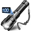 Led žibintuvėlis, įkraunamas, itin ryškus 100 000 liumenų žibintuvėlis, maitinamas baterijomis, usb, baterijinis žibintuvėlis, priartinimas, atsparus vandeniui su 5 šviesos režimais, skirtas stovyklavimui, žygiams, avariniams atvejams