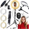 Led žiedinė lempa ring su bt nuotoliniu valdymu filmams, nuotraukoms, makiažui, stovas 220cm