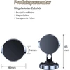 Leloco magnetinis telefono laikiklis automobiliui, 360° magnetinis telefono laikiklis automobiliui su lipniu pagrindu, 6 stiprūs magnetai ir 2 metalinės plokštelės, suderinamas su išmaniaisiais telefonais iki 6,5 colio, juodas
