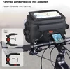 Lemego vandeniui atsparus dviračio krepšys ant vairo su adapteriu elektriniams ir įprastiems dviračiams 4.5 l talpos, priekinis krepšys ant vairo su reguliuojamu jutikliniu ekranu ir nuimamu telefono laikikliu