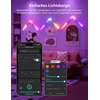 Lepro Ai Glide sieninis šviestuvas Wl1, sieninis šviestuvas su integruotu balso atpažinimu, muzikos sinchronizavimas, palaiko Alexa ir Google Assistant, Ai šviesos dizaino asistentas žaidimų vakarėlio sienų dekoravimui, 8 dalys ir 4