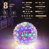 Lewondr Led rutulinis kalėdinis langų apšvietimas, 2 vnt., 14 cm, maitinamas baterijomis, vyšnių žiedų dekoratyvinis pakabinamas šviestuvas su 100 led lempučių, pakabinama led dekoracija, kalėdinis apšvietimas, langui, vidaus