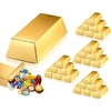Lhbwhiz 24 auksinių batonėlių saldainių dėžučių pakuotė, Goldtaler dėžutė, lobių plytų aukso folijos popierinės dėžutės, vakarėlio lobių šokolado dėžutė, gimtadienio dekoracija, vestuvėms, piratų vakarėlio reikmenys (14,5 x 5 x 3 cm)
