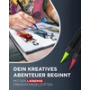 Lieberge Premium teptukų rinkinys - 24 akvarelės spalvos + 2 teptukai su vandens talpykla - teptukas su lanksčiu galiuku akvarelei, rankų rašymui, bullet journal, kaligrafijai