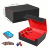 Lifejxwen dėžutė prekybos kortelių saugojimui, kortų kaladės dėžutė mtg 1800+ magnetinėms kortelėms, dėklas su 8 skirtukais, pu odinis dėklas prekybos kortelėms, skirtas yugioh/mtg/tcg/ccg kortelėms, juoda raudona