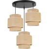 Light-home boho stiliaus pakabinamas šviestuvas - lubinis šviestuvas svetainei, miegamajam ir valgomajam - metalinis pakabinamas šviestuvas su audinio gaubtu - e27-3-bulb ovalus - jute