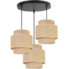 Light-home boho stiliaus pakabinamas šviestuvas - lubinis šviestuvas svetainei, miegamajam ir valgomajam - metalinis pakabinamas šviestuvas su audinio gaubtu - e27-3-bulb ovalus - jute
