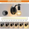 Lightess vintažinis sieninis šviestuvas su jungikliu, reguliuojamas juodas retro sieninis šviestuvas vidaus apšvietimui, E27 lemputė miegamajam, virtuvei, kavinei (be lemputės)