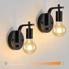 Lightess vintažinis sieninis šviestuvas su jungikliu, reguliuojamas juodas retro sieninis šviestuvas vidaus apšvietimui, E27 lemputė miegamajam, virtuvei, kavinei (be lemputės)