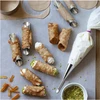 Lijuanwang cannoli kepimo formelės, 12 vnt., nerūdijančio plieno, ritininės formelės, sraigtinės formelės, kruasanų formelės, cannolli ritinėlių formelės/vamzdeliai, kremo ritinėlių, pyrago tešlos, kruasanų kūgio formelės