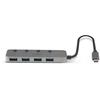 Lindy 43383 4 prievadų Usb 3.2 Gen 1 Type-c šakotuvas su įjungimo/išjungimo jungikliu