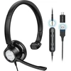 Link Dream ausinės su mikrofonu – Usb/3,5 mm verslo stereo jungtis su Pc/mac – suderinamos su Skype, Teams, Zoom – skirtos skambučių centrui, biurui, internetiniams kursams