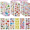 Linkbro 3d lipdukai vaikams, mergaitėms, 25 skirtingi lapai, 600+ purūs lipdukai su jaustukais, dinozaurais, automobiliais, lipdukų rinkinys mažyliams, vakarėlio maišelis, vaikų gimtadienio dovanėlės