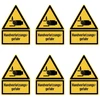 Lipdukas 75 x 50 mm, 6 vnt. – rankos trauma – įspėjamasis ženklas su tekstu (vokiečių k.) (geltonas/juodas) – Dreick – W024 – din en iso 7010 / asr a1.3