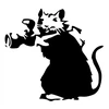 Lipdukas be fono automobiliui Banksy gatvės menas fotografas 19 x 20,2 cm