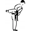 Lipdukas be fono automobiliui kovos menas karate karateka 20 x 12,5 cm