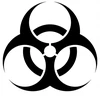 Lipdukas be fono automobiliui simbolis Biohazard 15 x 15,8 cm